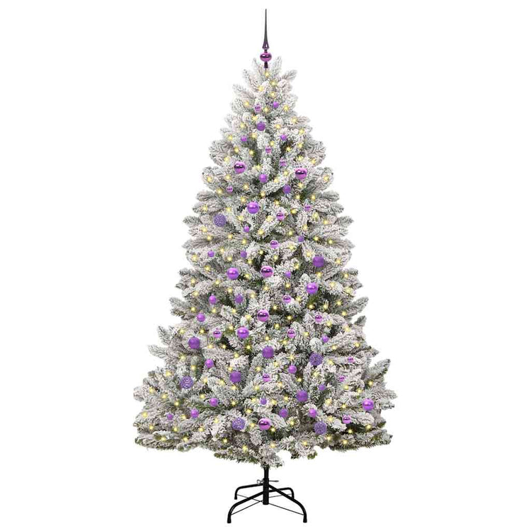 Vidaxl kunstkerstboom 210 cm 300 led's warmwit pvc en staal