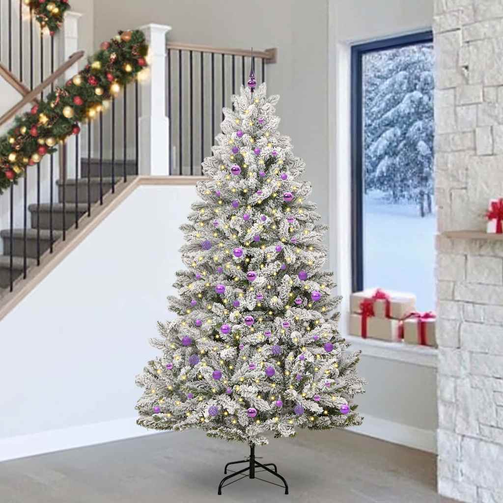 Vidaxl kunstkerstboom 240 cm 300 led's warmwit pvc en staal