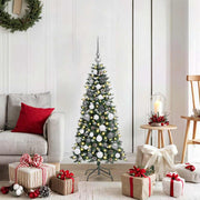 Vidaxl kunstkerstboom met 150 led groen 120 cm pvc en plastic en staal - afbeelding 1