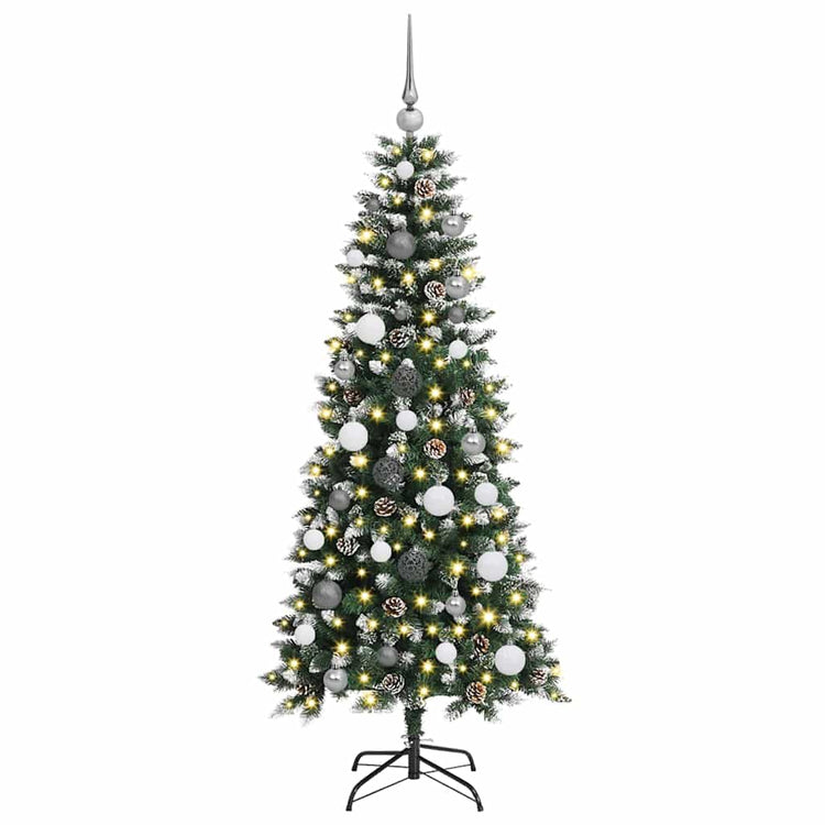 Vidaxl kunstkerstboom met 150 led groen 150 cm pvc en plastic en staal