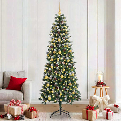 Vidaxl kunstkerstboom groen 210 cm pvc en plastic en staal