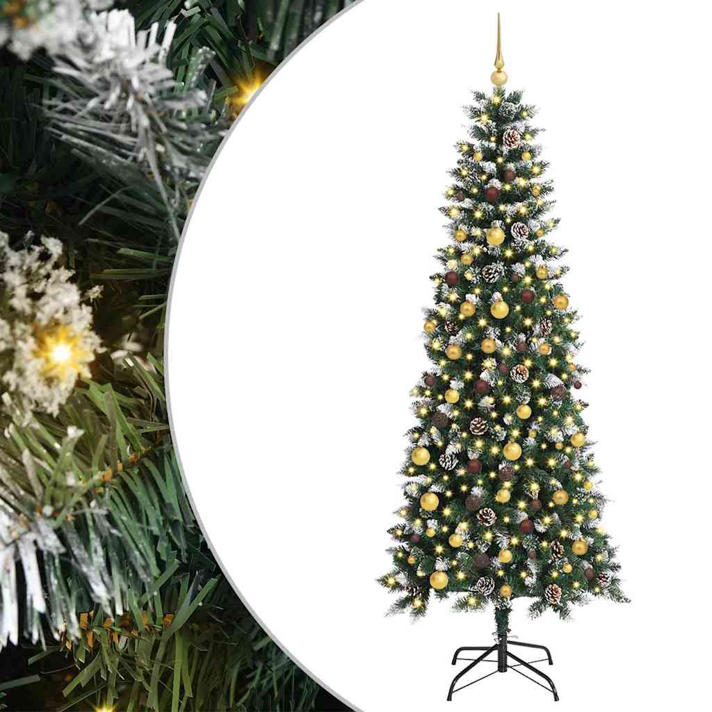 Vidaxl kunstkerstboom met 300 led groen 210 cm pvc en plastic en staal