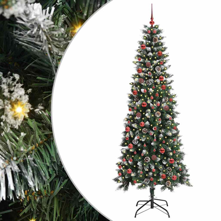 Vidaxl kunstkerstboom groen 210 cm pvc en plastic en staal
