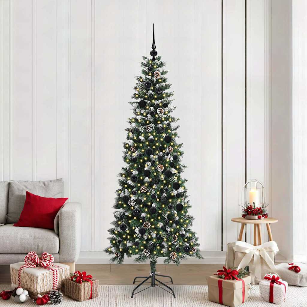 Vidaxl kunstkerstboom groen 210 cm pvc en plastic en staal