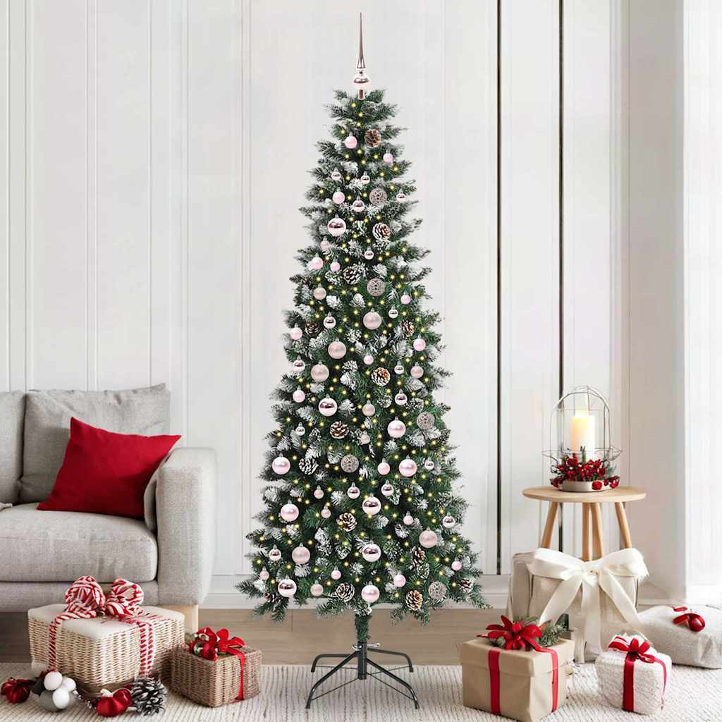 Vidaxl kunstkerstboom groen 210 cm pvc en plastic en staal