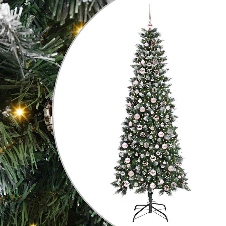 Vidaxl kunstkerstboom groen 210 cm pvc en plastic en staal