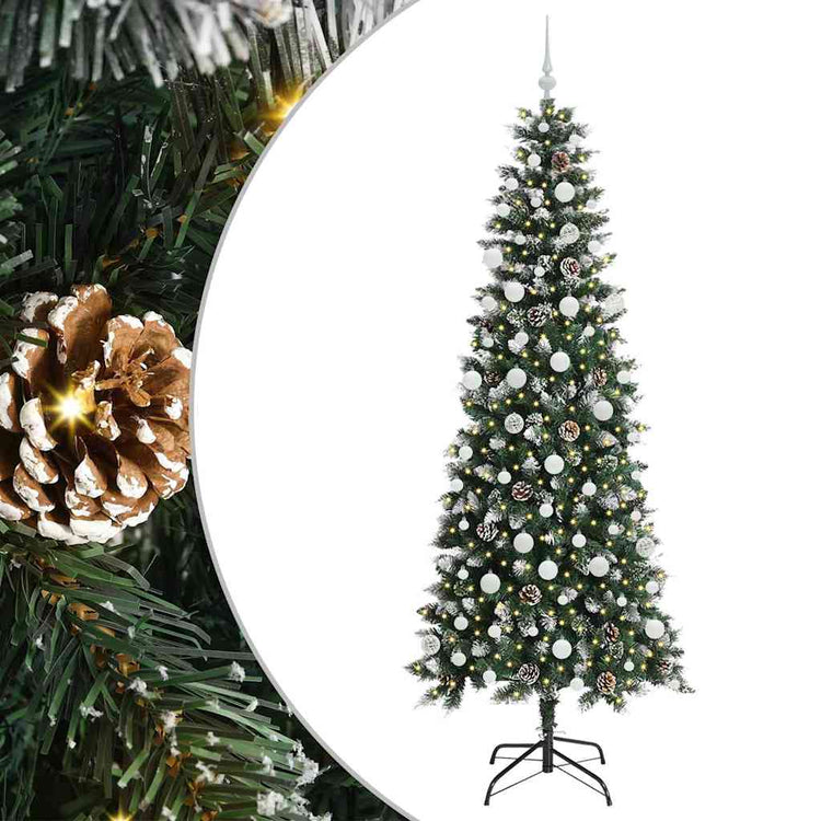 Vidaxl kunstkerstboom groen 210 cm pvc en plastic en staal