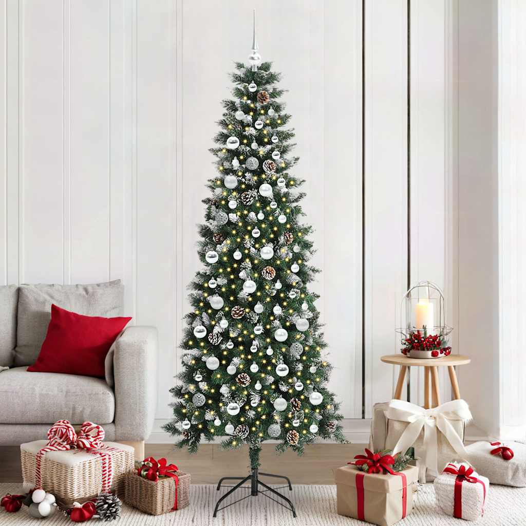 Vidaxl kunstkerstboom groen 210 cm pvc en plastic en staal