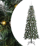Vidaxl kunstkerstboom groen 210 cm pvc en plastic en staal - afbeelding 2