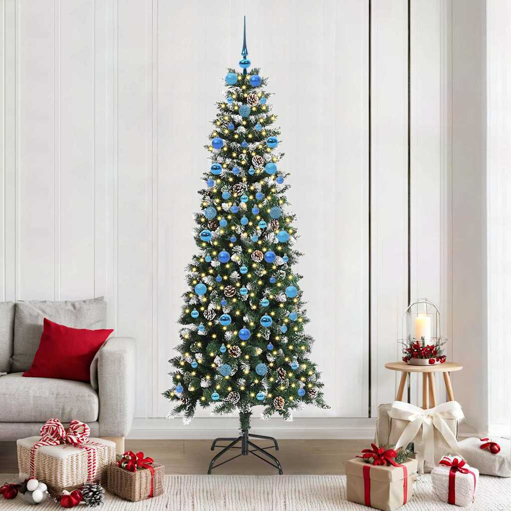 Vidaxl kunstkerstboom groen 210 cm pvc en plastic en staal