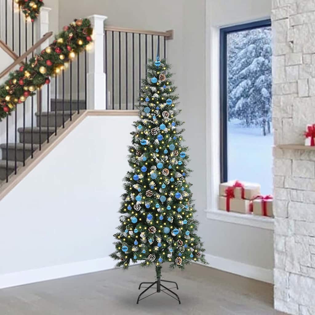 Vidaxl kunstkerstboom groen 240 cm pvc en plastic en staal