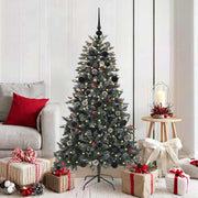 Vidaxl kunstkerstboom groen 150 cm pvc en plastic en staal - afbeelding 1