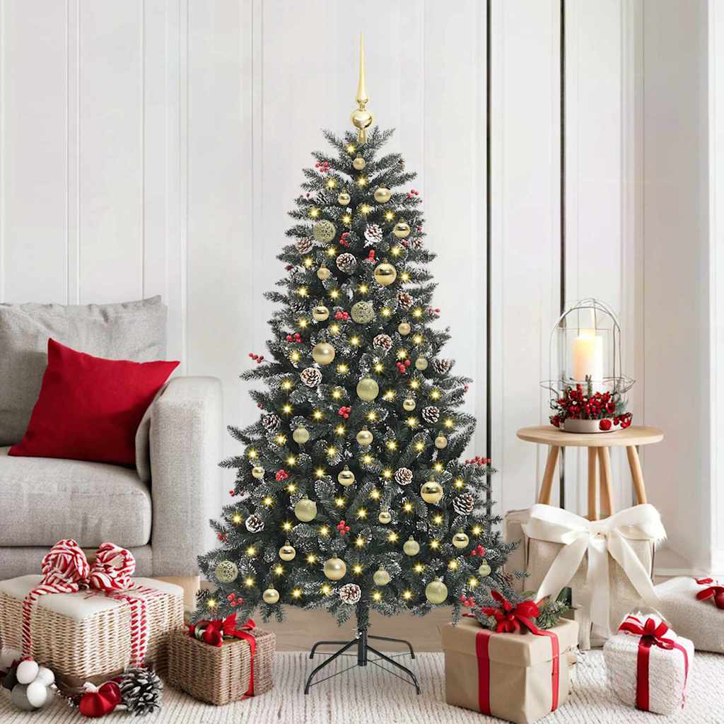 Vidaxl kunstkerstboom groen 150 cm pvc en plastic en staal