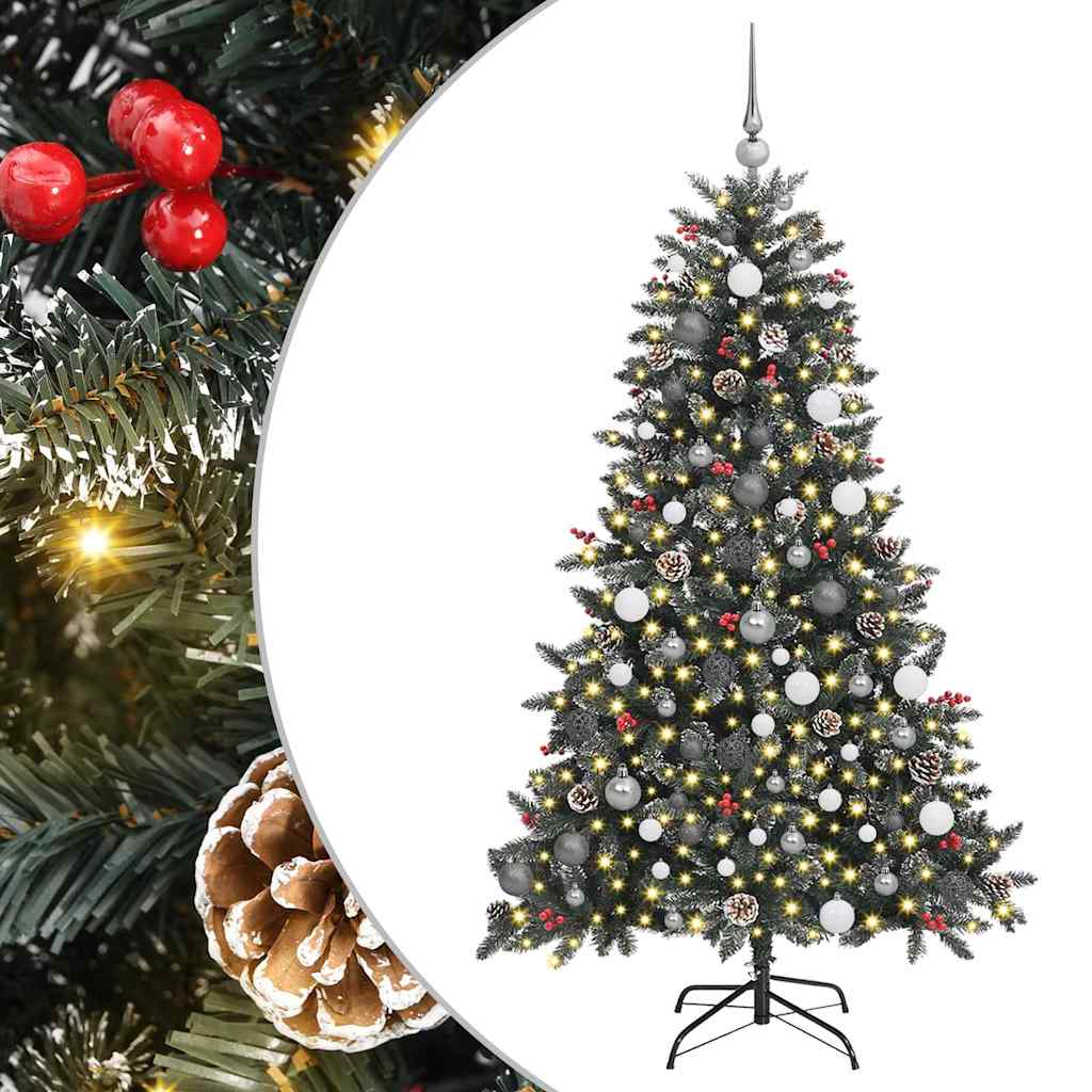 Vidaxl kunstkerstboom met 300 led groen 180 cm pvc en plastic en staal