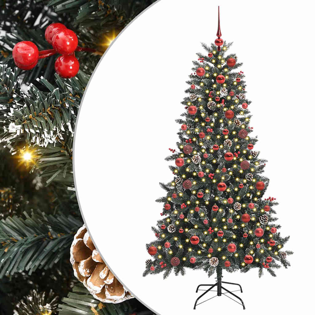 Vidaxl kunstkerstboom met 300 led groen 180 cm pvc en plastic en staal