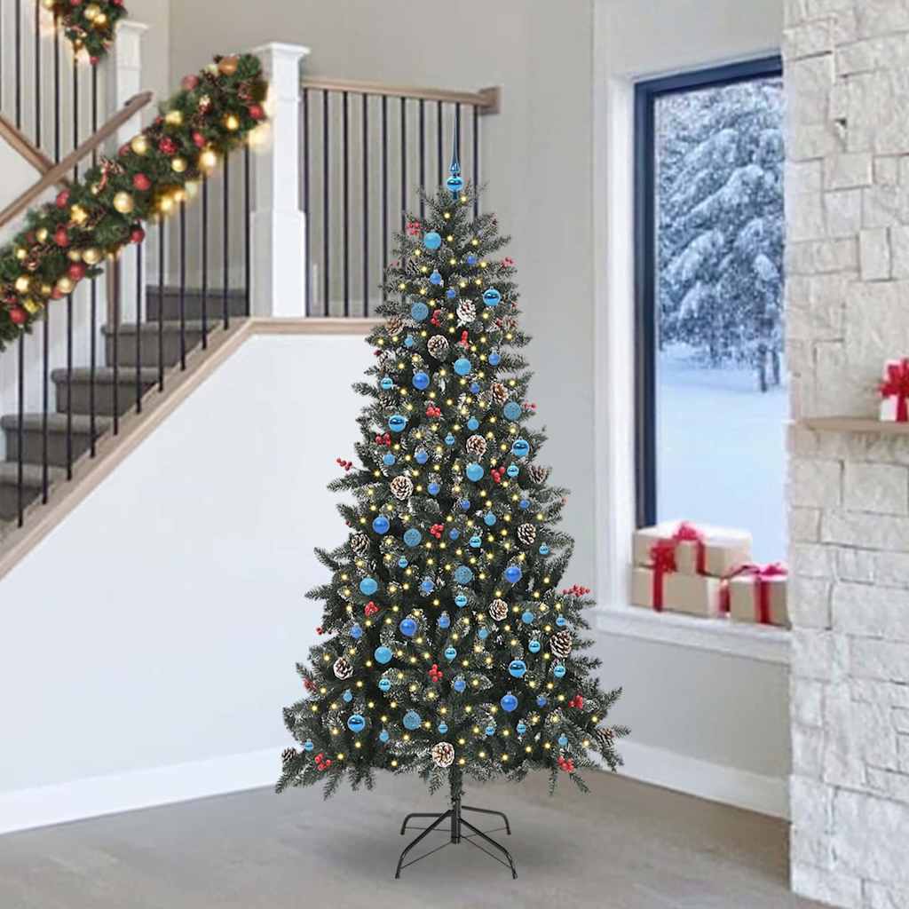 Vidaxl kunstkerstboom groen 240 cm pvc en plastic en staal