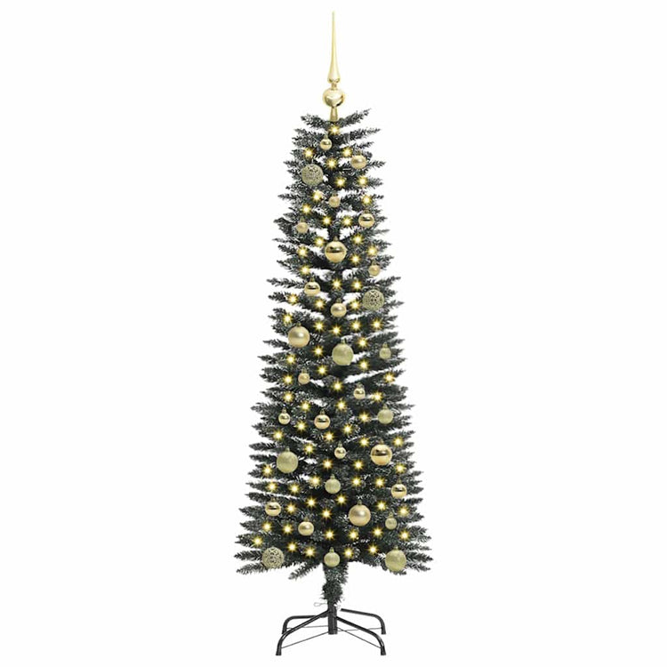 Vidaxl kunstkerstboom met 150 led groen 150 cm pvc en plastic en staal