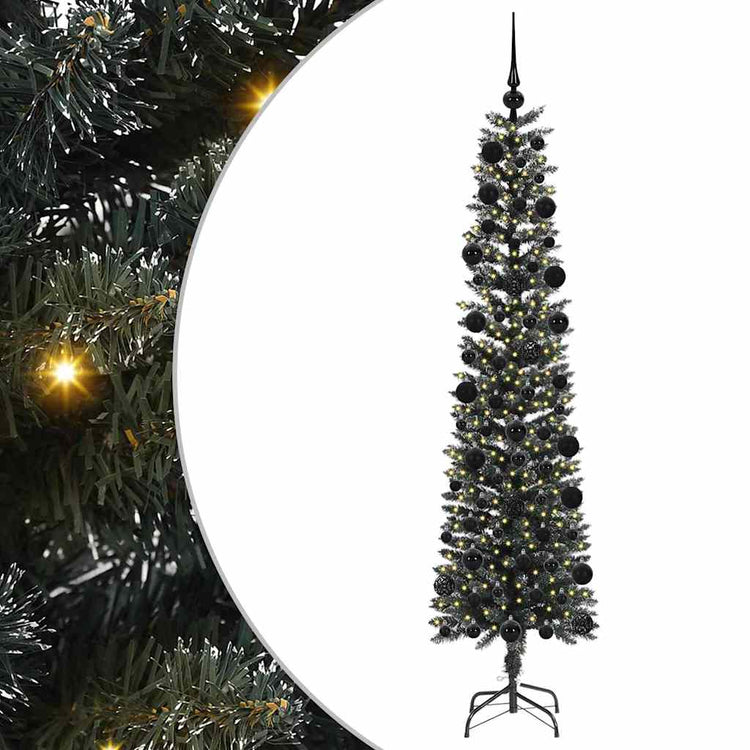 Vidaxl kunstkerstboom met 300 led groen 210 cm pvc en plastic en staal