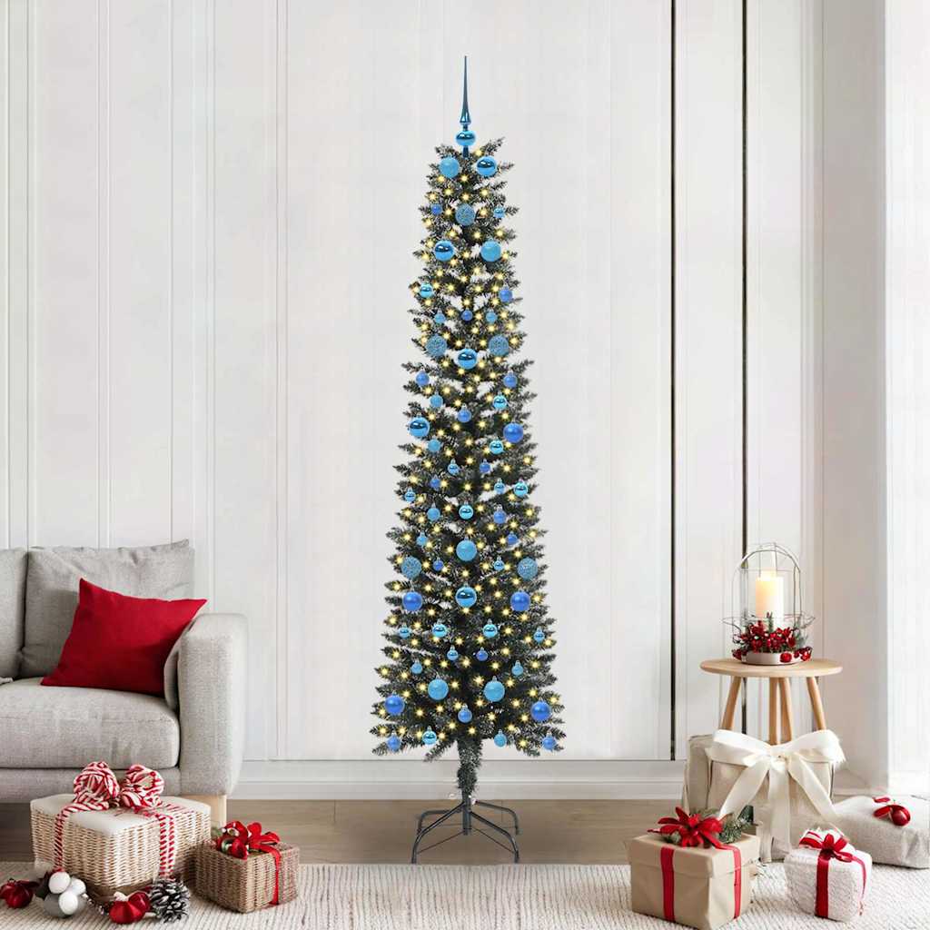 Vidaxl kunstkerstboom met 300 led groen 210 cm pvc en plastic en staal