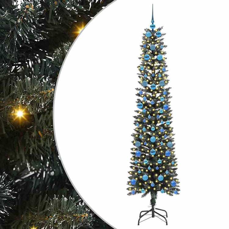 Vidaxl kunstkerstboom met 300 led groen 210 cm pvc en plastic en staal