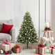 Vidaxl kunstkerstboom met scharnier 150 leds groen 120 cm pvc en pe