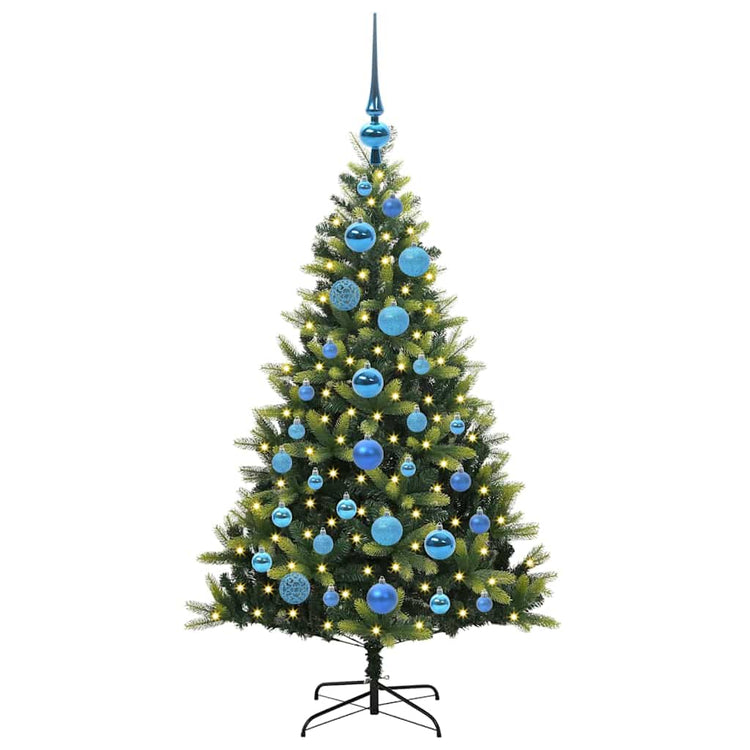 Vidaxl kunstkerstboom met scharnier 150 leds groen 120 cm pvc en pe