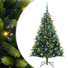 Vidaxl kunstkerstboom met scharnier 150 leds groen 150 cm pvc en pe
