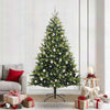 Vidaxl kunstkerstboom met scharnier 300 leds groen 210 cm pvc en pe