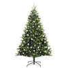 Vidaxl kunstkerstboom met scharnier 300 leds groen 210 cm pvc en pe
