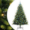 Vidaxl kunstkerstboom met scharnier 300 leds groen 210 cm pvc en pe