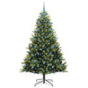 Vidaxl kunstkerstboom met scharnier 300 leds groen 210 cm pvc en pe