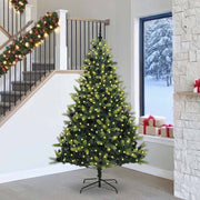 Vidaxl kunstkerstboom met scharnier 300 leds groen 240 cm pvc en pe - afbeelding 1
