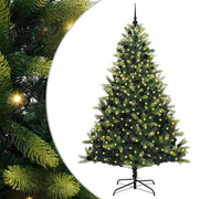 Vidaxl kunstkerstboom met scharnier 300 leds groen 240 cm pvc en pe - afbeelding 2