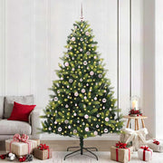 Vidaxl kunstkerstboom met scharnier 300 leds groen 240 cm pvc en pe - afbeelding 1