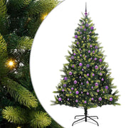 Vidaxl kunstkerstboom met scharnier 300 leds groen 240 cm pvc en pe - afbeelding 2