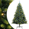 Vidaxl kunstkerstboom met scharnier 300 leds groen 240 cm pvc en pe