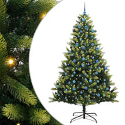 Vidaxl kunstkerstboom met scharnier 300 leds groen 240 cm pvc en pe - afbeelding 2