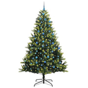 Vidaxl kunstkerstboom met scharnier 300 leds groen 240 cm pvc en pe - afbeelding 3