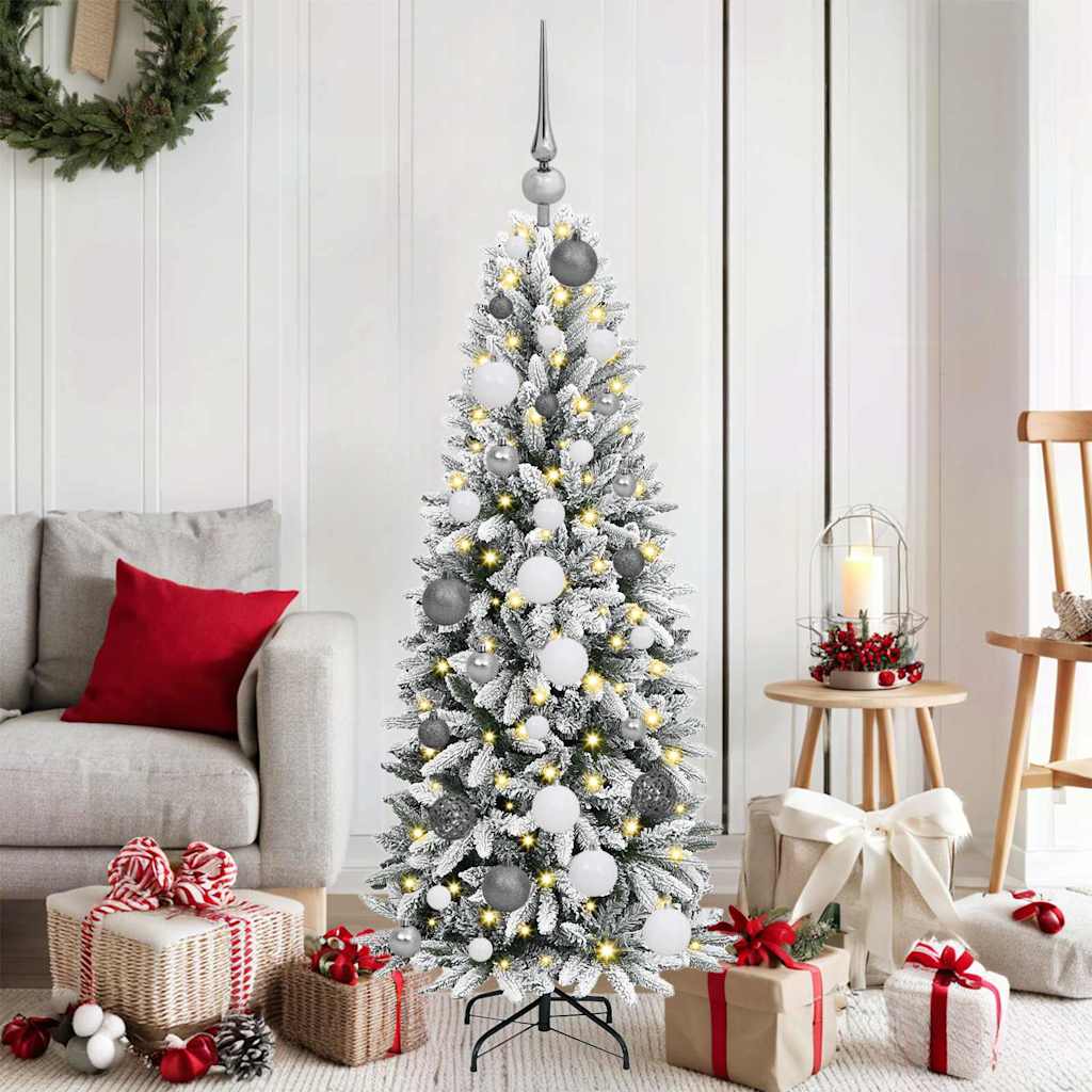 Vidaxl kunstkerstboom wit 120 cm pvc en plastic en staal en pe