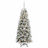 Vidaxl kunstkerstboom wit 150 cm pvc en plastic en staal en pe - afbeelding 3