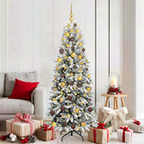 Vidaxl kunstkerstboom wit 180 cm pvc en plastic en staal en pe - afbeelding 1