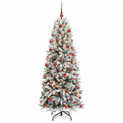 Vidaxl kunstkerstboom wit 180 cm pvc en plastic en staal en pe - afbeelding 3