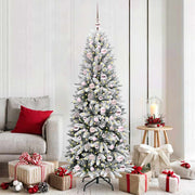 Vidaxl kunstkerstboom wit 180 cm pvc en plastic en staal en pe - afbeelding 1