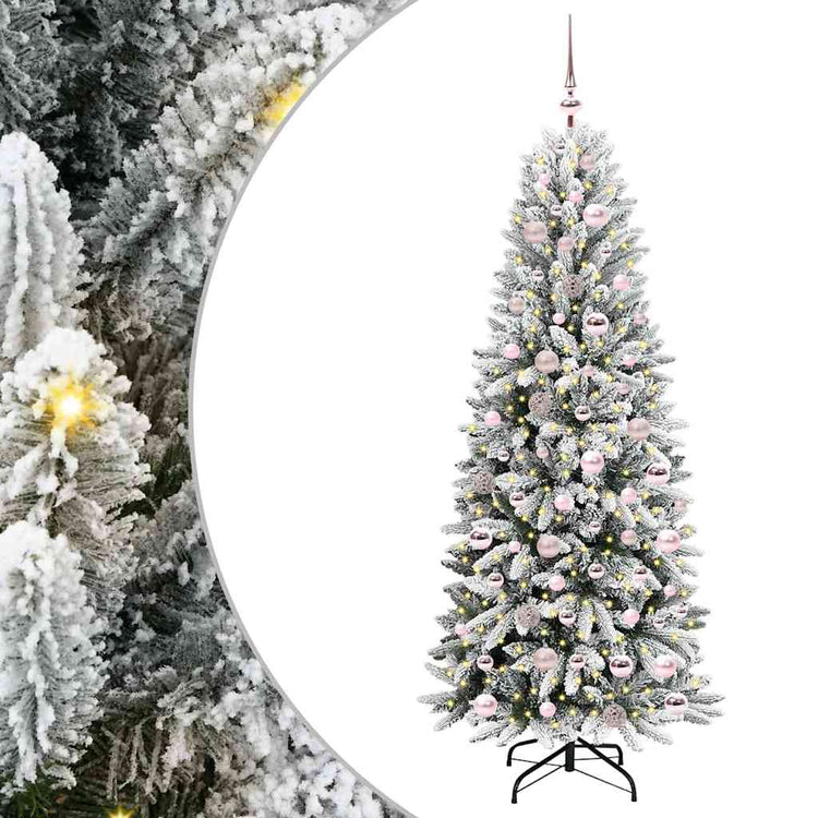 Vidaxl kunstkerstboom wit 180 cm pvc en plastic en staal en pe