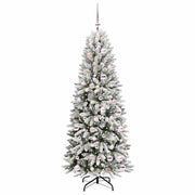 Vidaxl kunstkerstboom wit 180 cm pvc en plastic en staal en pe - afbeelding 3