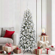 Vidaxl kunstkerstboom wit 180 cm pvc en plastic en staal en pe - afbeelding 1