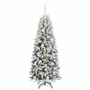 Vidaxl kunstkerstboom wit 180 cm pvc en plastic en staal en pe - afbeelding 3