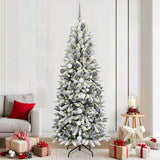 Vidaxl kunstkerstboom wit 210 cm pvc en plastic en staal en pe - afbeelding 1