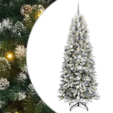 Vidaxl kunstkerstboom wit 210 cm pvc en plastic en staal en pe - afbeelding 2