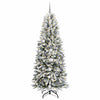 Vidaxl kunstkerstboom wit 210 cm pvc en plastic en staal en pe